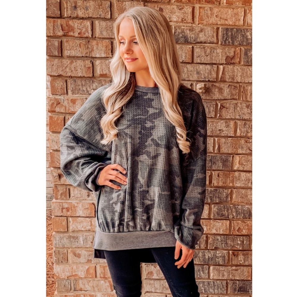 Comfy Camo Oversized Top